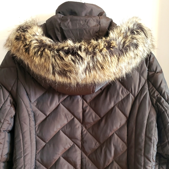 Anne Klein Rustic Gold Sheen Full length Coat Gold Hardware W Large - Picture 9 of 16